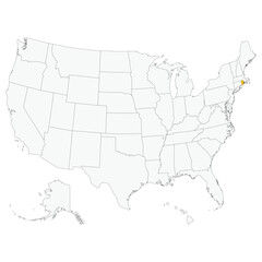 Map of  Rhode Island. USA map