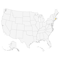 Map of  Rhode Island. USA map