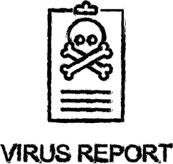 virus report outline icon grunge style vector
