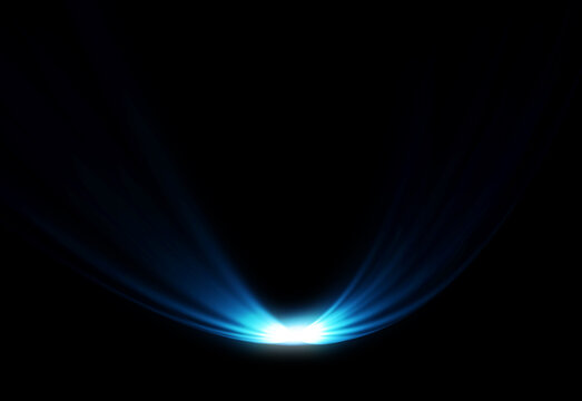 Blue Light Beam On Black Background Stock Illustration - Download Image Now  - Lens Flare, Light - Natural Phenomenon, Lighting Equipment - iStock