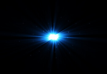 Naklejka premium Beautiful light flares. Glowing streaks on dark background