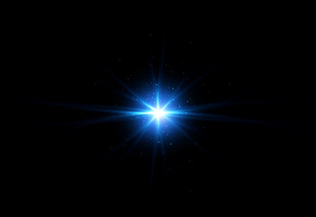 abstract of lighting for background. digital lens flare in dark background