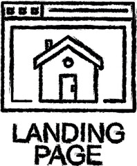 landing web page line icon grunge style vector