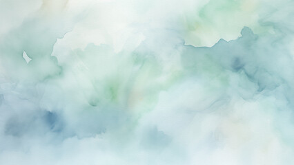 Watercolor Background Texture in Blues and Greens Tranquil Waves (16:9)