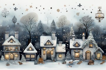 House in a Snowy Landscape Generative AI