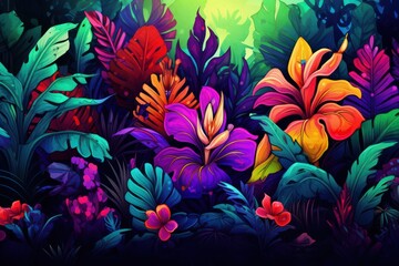 Fototapeta na wymiar Tropical plants desktop wallpaper