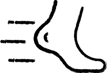 foot in motion icon grunge style vector