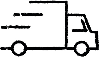 Obraz premium fast truck icon grunge style vector
