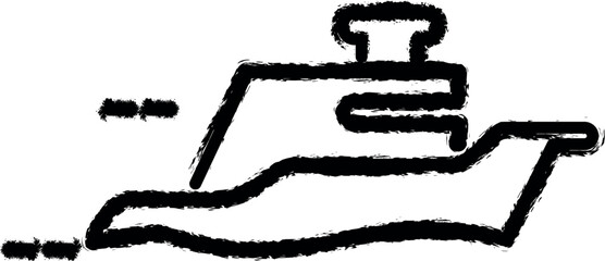 floating yacht icon grunge style vector