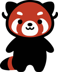 a cute cartoon red panda standing up