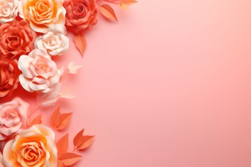 Spring background with flowers and a frame for text empty mock up