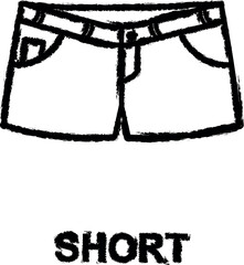 short shorts icon grunge style vector