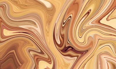 Golden textile Swirl gradient creative ink in water marble design. artificial texture tile background mixed color wallpaper