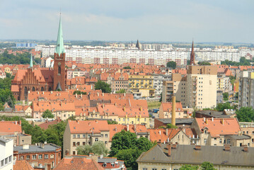 Fototapeta premium Panorama of Legnica with a view of St. Mary's Church