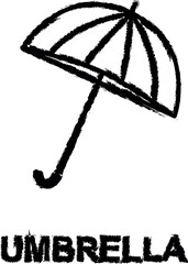 summer umbrella icon grunge style vector