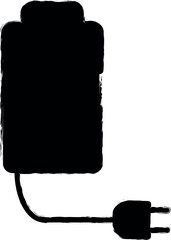 Battery eco charge icon grunge style vector