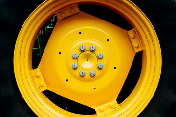 Rubber tire from a dump truck, tractor, bulldozer or other construction equipment