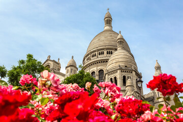 Basilica of the Sacred Heart at Montmartre hill in Paris, France