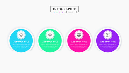 Modern vector business circle infographic elements with 4 steps or options