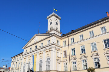 Fototapeta na wymiar Town hall in Lviv, Ukraine