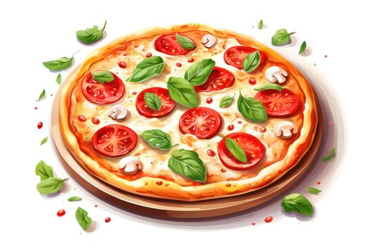 Margherita Pizza - Icon on white background