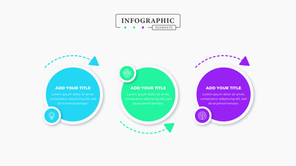 Vector creative business infographic presentation template with 3 steps or options