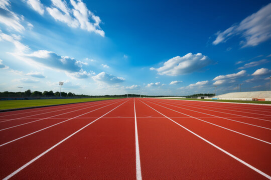 Pristine Running Track. Smooth Surface Ready for Runners. Generative Ai