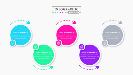 Vector business infographic presentation elements with 5 steps or options