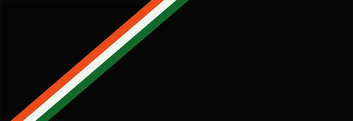 Fotobehang Indian flag ribbon , on a black background with copy space , saffron, white and green color , 26 January republic day and 15 August independence day concept © Tenacity_1987