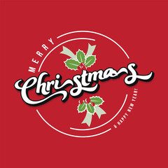 Merry Christmas and happy new year logo