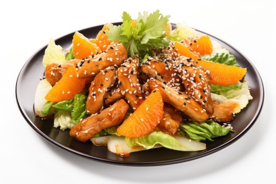 Asian Sesame Ginger Chicken Salad - Icon on white background