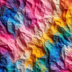 Colorful crumpled paper abstract background Generative AI