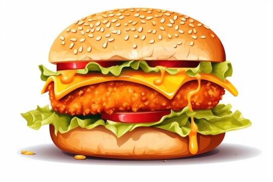 Mango Habanero Turkey Burger - Icon on white background