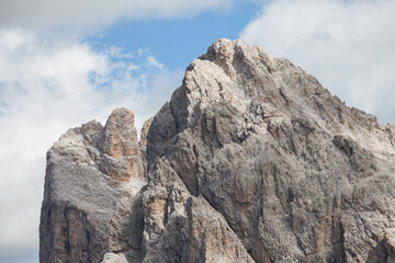 The western side of Sass Rigais from the Val Gardena area