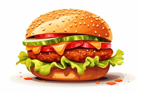 BBQ Turkey Burger - Icon on white background