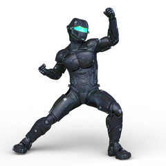 サイバーマン　3DCG レンダリング