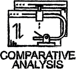 comparative analysis icon grunge style vector