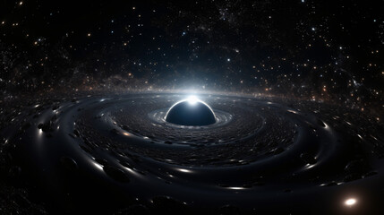 Black hole warps space and time Imagination
