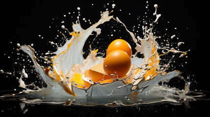 Broken egg splashing