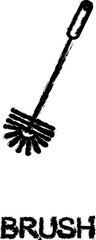 toilet brush icon grunge style vector