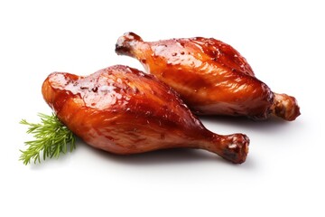 Smoked BBQ Turkey Legs - Icon on white background