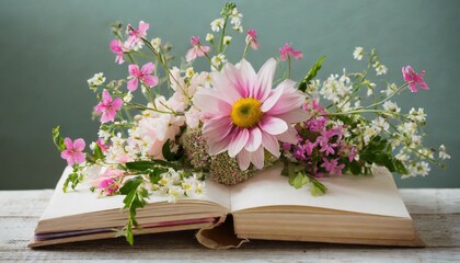 book with flowers