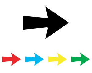 Right arrow icon vector. Next icon sign symbol in trendy flat style. Set elements in colored icons. Move forward vector icon illustration isolated on white background