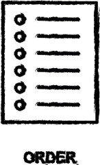 Obraz premium order in list icon grunge style vector