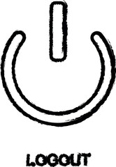 logout sign icon grunge style vector