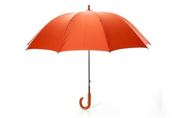 an orange umbrella with a curved handle - obrazy, fototapety, plakaty