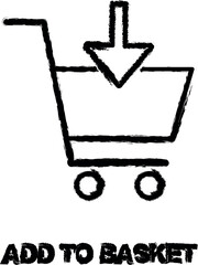 add to basket icon grunge style vector