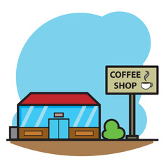 Isolated coffee shop building icon Vector