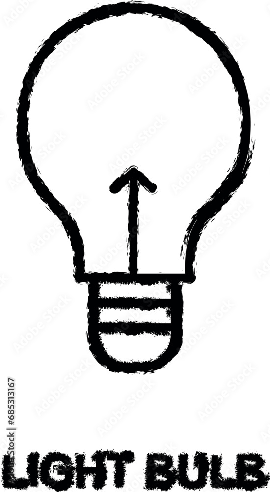 Wall mural light bulb icon grunge style vector