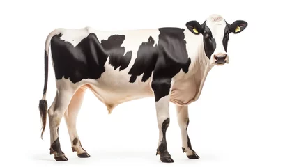 Gordijnen a cow standing on a white background © Marin